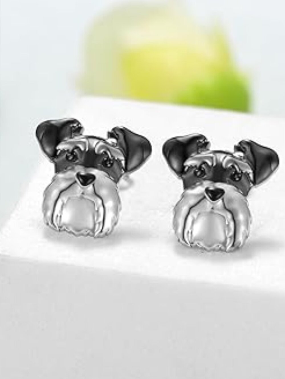 Cute Schnauzer Dog Earrings Chunky Statement